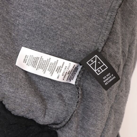 SPLENDID Brandy Fuzzy Fleece Sherpa Jacket XS Oversized Full Zip Black Hooded A2 - Picture 6 of 6